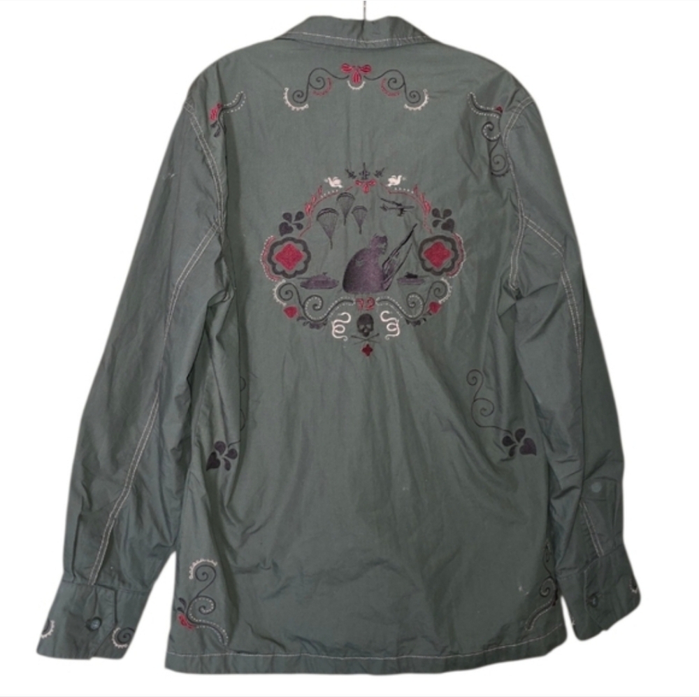 Marc Ecko Cut & Sew Embroidered Military Jacket Medium